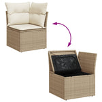 10 részes bézs polyrattan kerti ülőgarnitúra párnával 5
