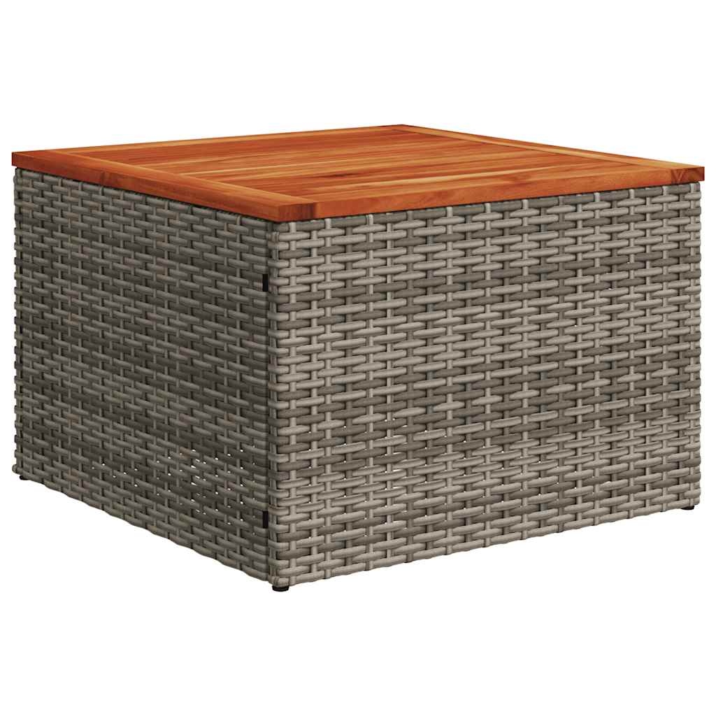 14 db szürke polyrattan kerti kanapégarnitúra párnákkal 7