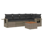 6 részes szürke polyrattan kerti ülőgarnitúra párnákkal 2