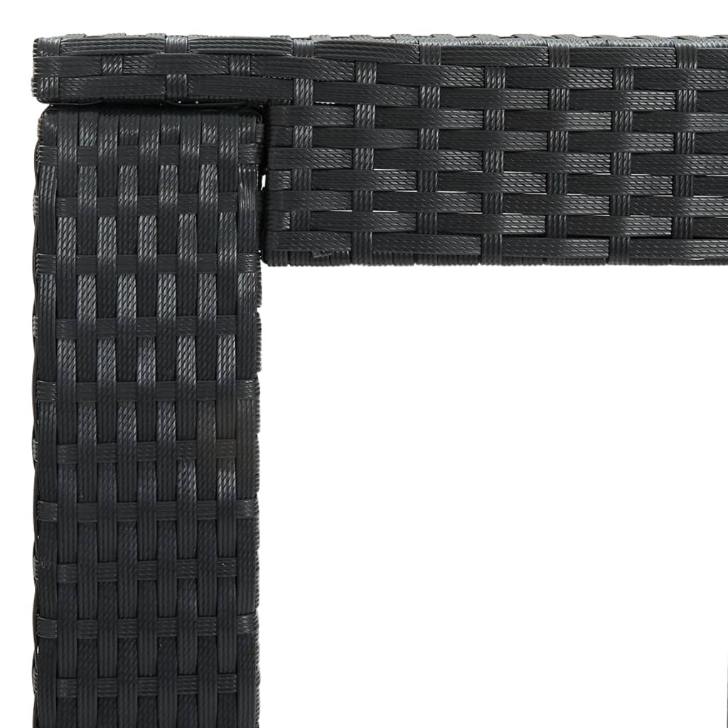 5 részes fekete polyrattan kerti bárszett párnával 7