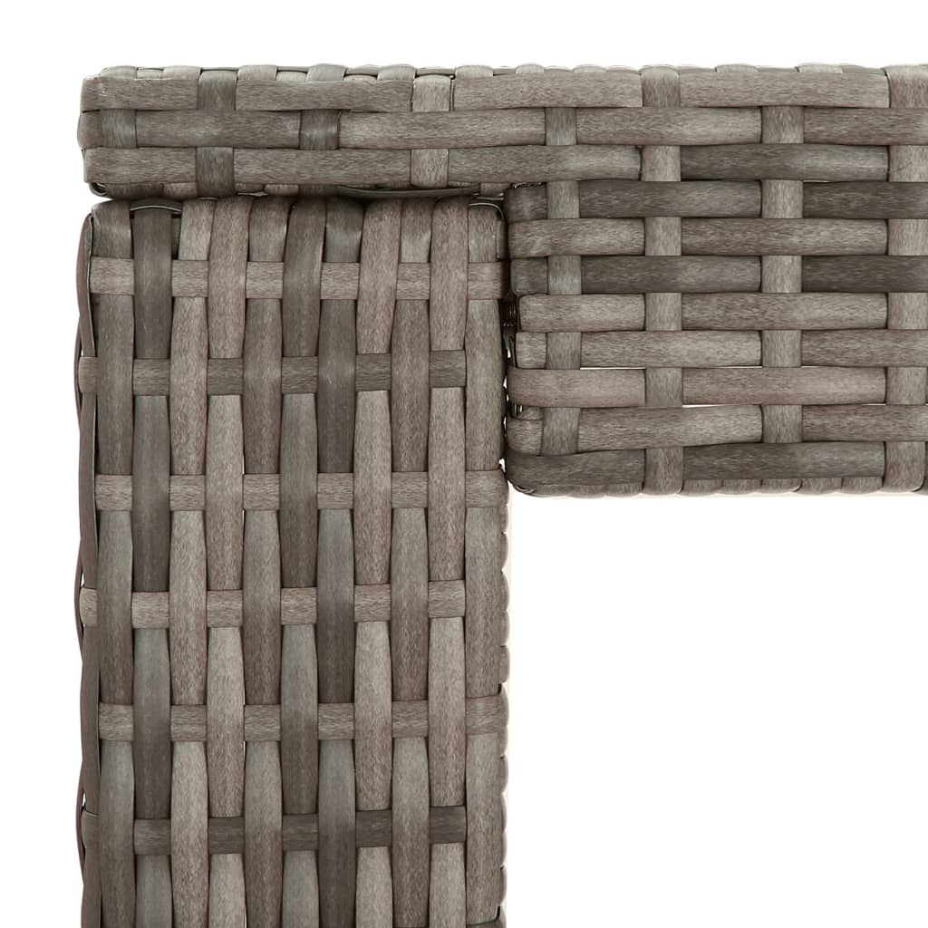 5 részes szürke polyrattan kerti bárszett párnákkal 7