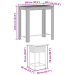 5 részes szürke polyrattan kerti bárszett párnákkal 8