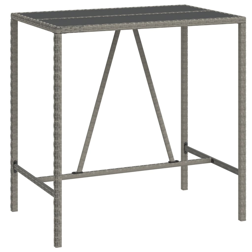 5 részes szürke polyrattan kerti bárszett párnákkal 5