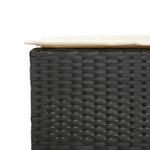 5 részes fekete polyrattan kerti bárszett párnával 6