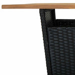 5 részes fekete polyrattan kerti bárszett párnával 7