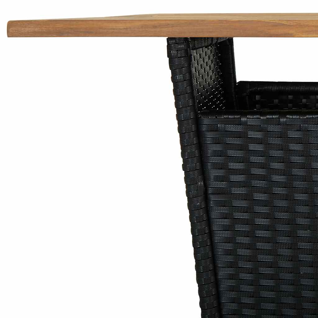 5 részes fekete polyrattan kerti bárszett párnával 7