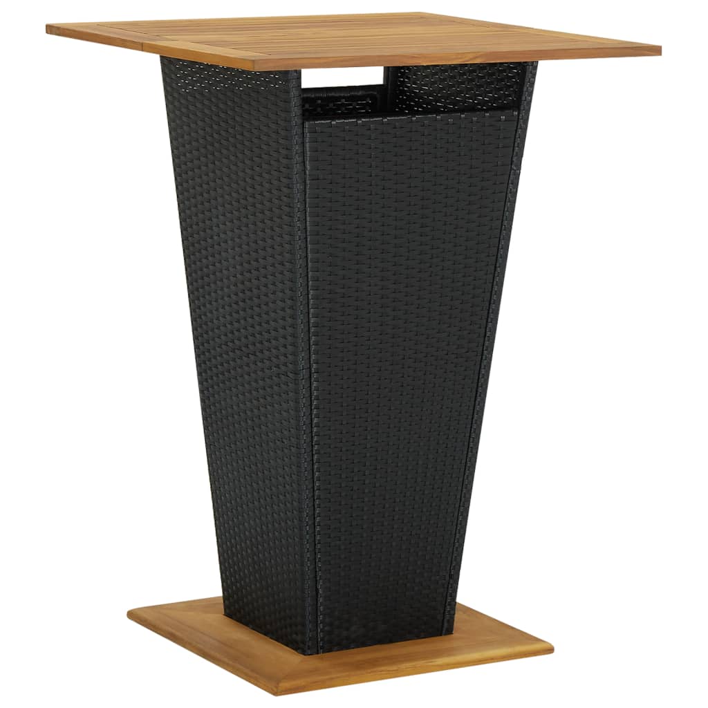 3 részes fekete polyrattan kerti bárszett párnával 5