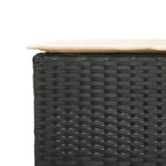 3 részes fekete polyrattan kerti bárszett párnával 6