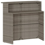 5 részes szürke polyrattan kerti bárszett párnákkal 5
