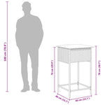 3 részes fekete polyrattan kerti bárszett párnával 9