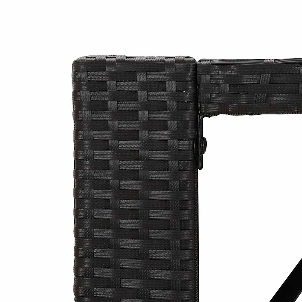 9 részes fekete polyrattan kerti bárszett párnával 7