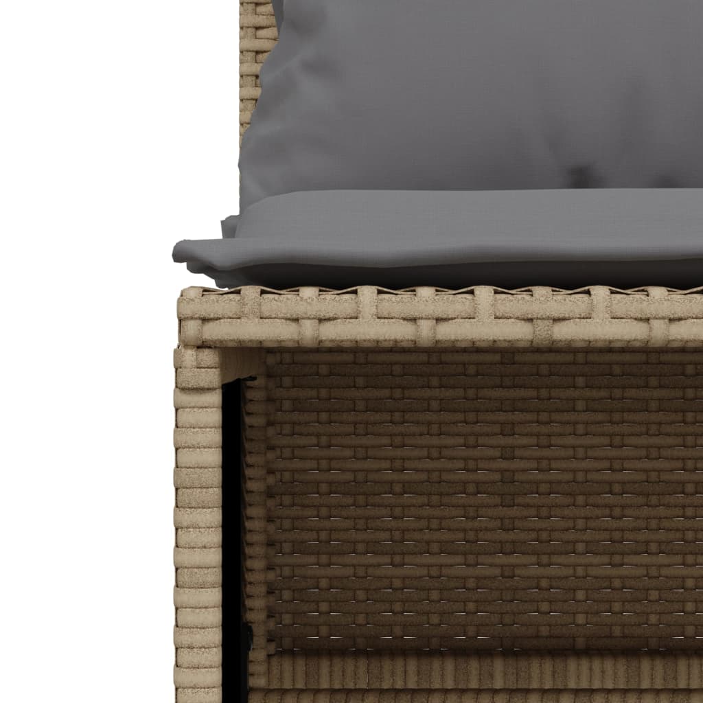 5 részes bézs polyrattan kerti ülőgarnitúra párnákkal 5