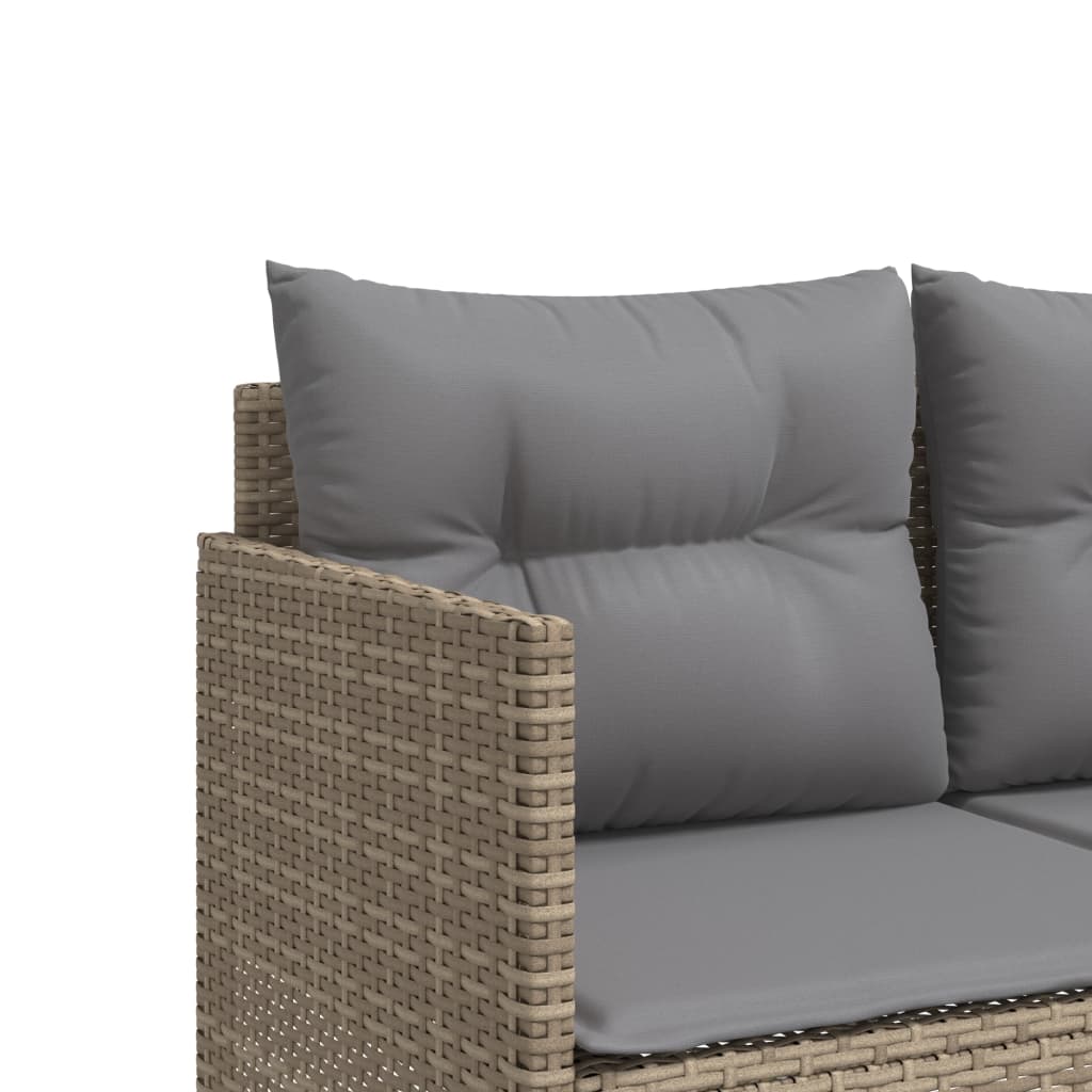 5 részes bézs polyrattan kerti ülőgarnitúra párnákkal 6