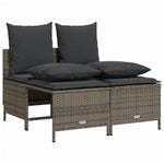 5 részes szürke polyrattan kerti ülőgarnitúra párnákkal 4