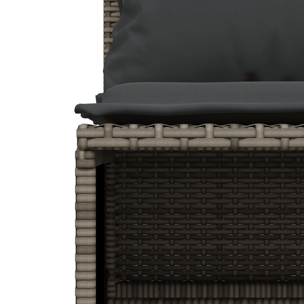 5 részes szürke polyrattan kerti ülőgarnitúra párnákkal 5