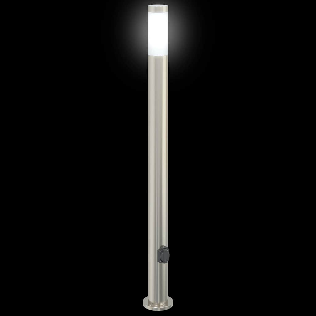 3 db rozsdamentes acélból készült konnektoros oszloplámpa 110 cm IP44 5