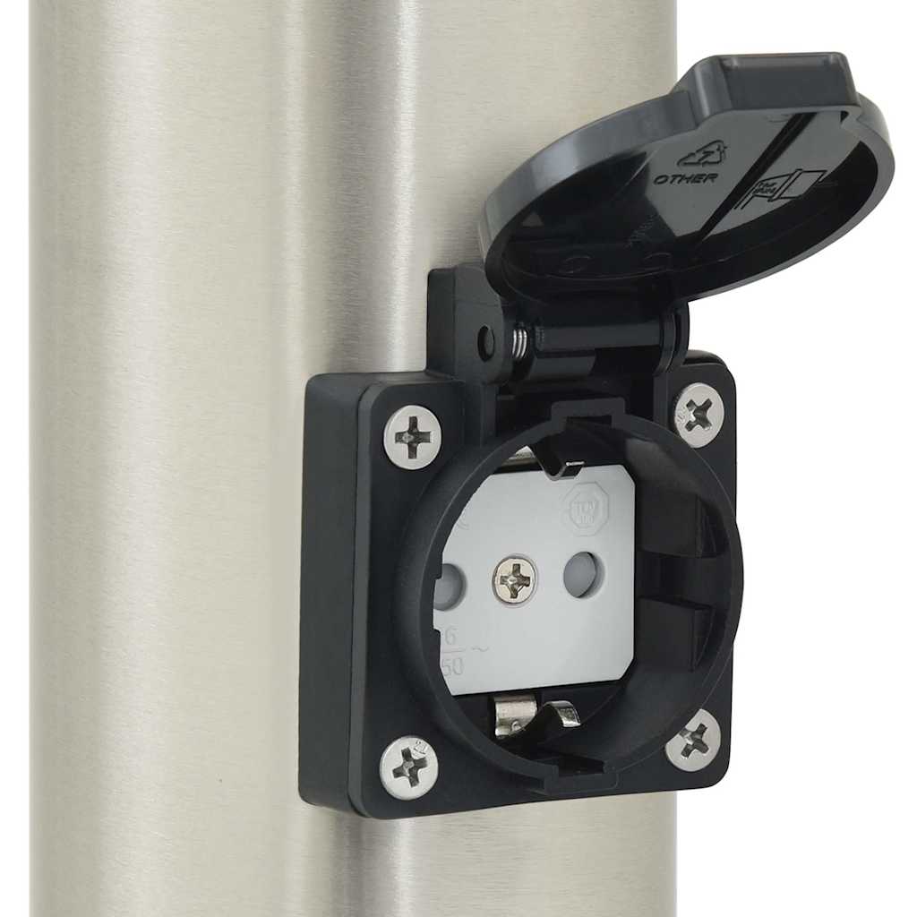 3 db rozsdamentes acélból készült konnektoros oszloplámpa 110 cm IP44 8