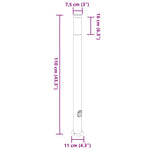3 db rozsdamentes acélból készült konnektoros oszloplámpa 110 cm IP44 11