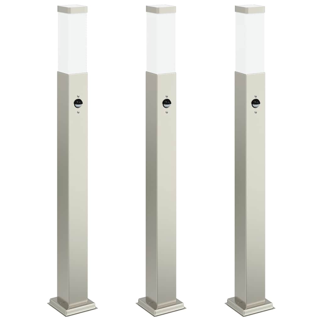 3 db szenzoros oszloplámpa 80 cm rozsdamentes acél IP44 2