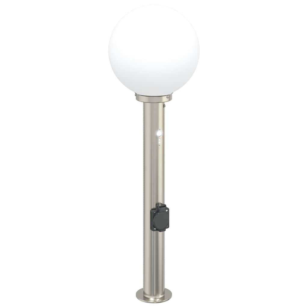 Érzékelős konnektoros oszloplámpa 80 cm rozsdamentes acél IP44 2