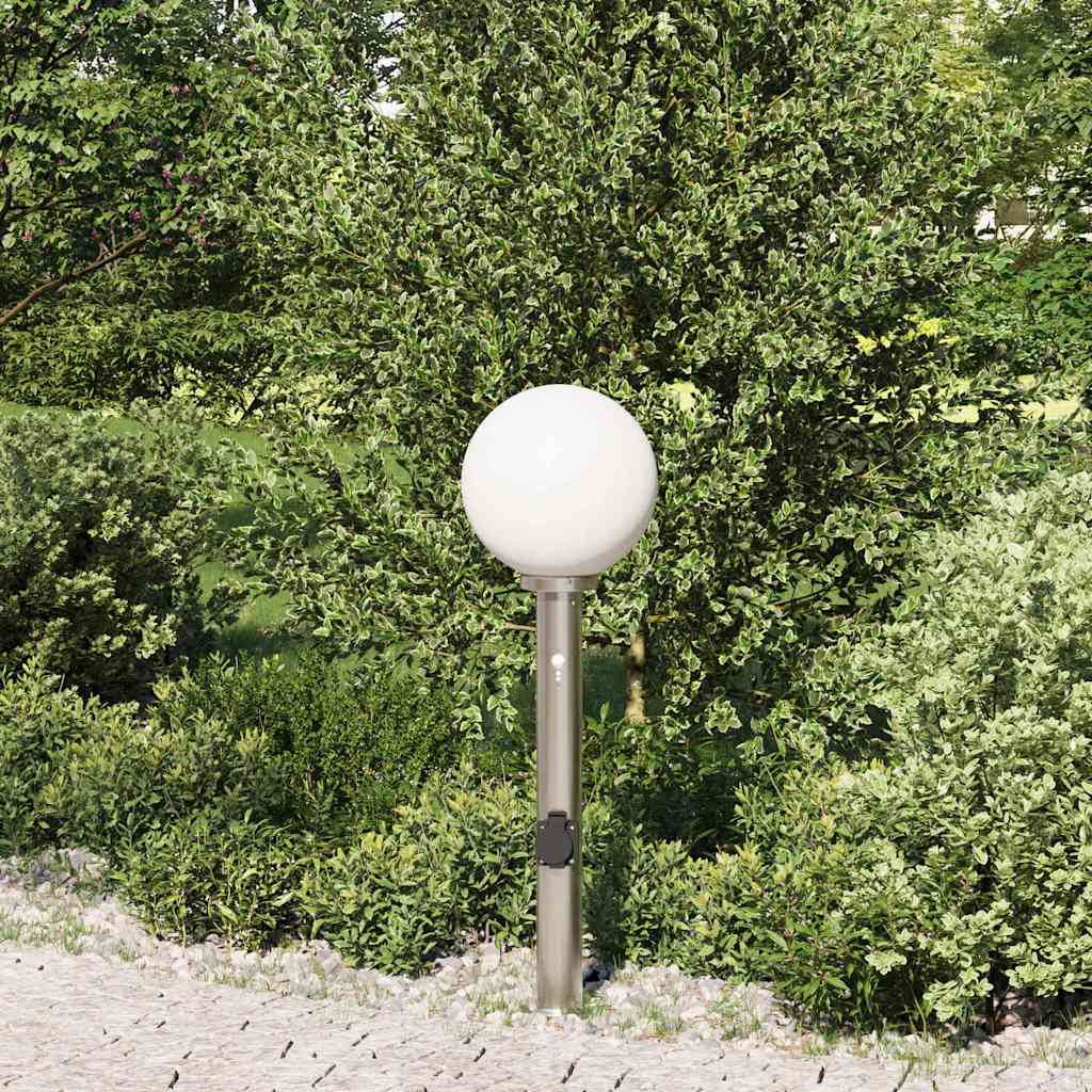 Érzékelős konnektoros oszloplámpa 80 cm rozsdamentes acél IP44 3