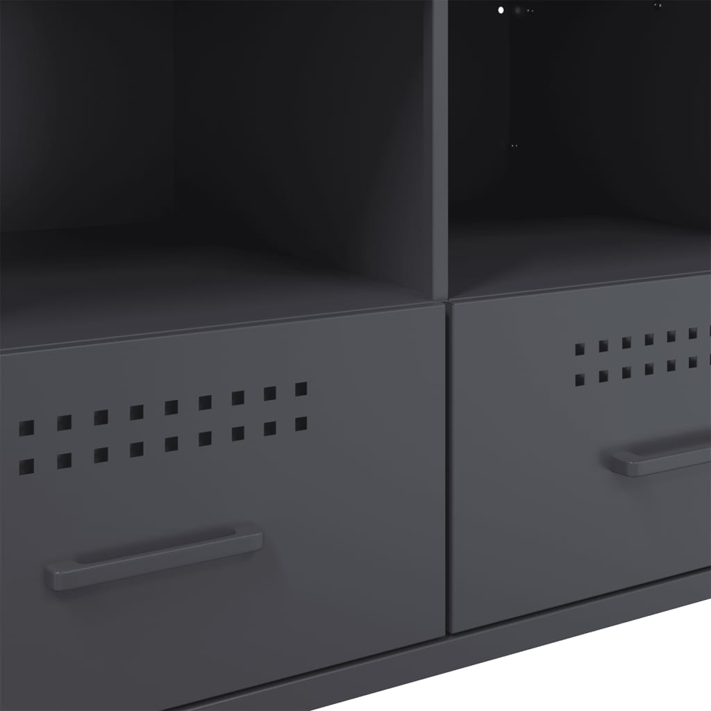 2 db antracitszürke acél TV-szekrény 68 x 39 x 50,5 cm 12
