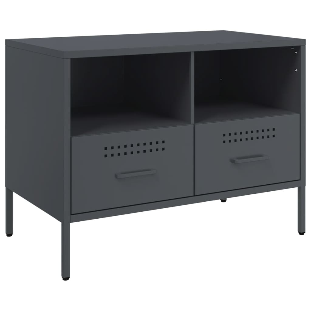 2 db antracitszürke acél TV-szekrény 68 x 39 x 50,5 cm 6
