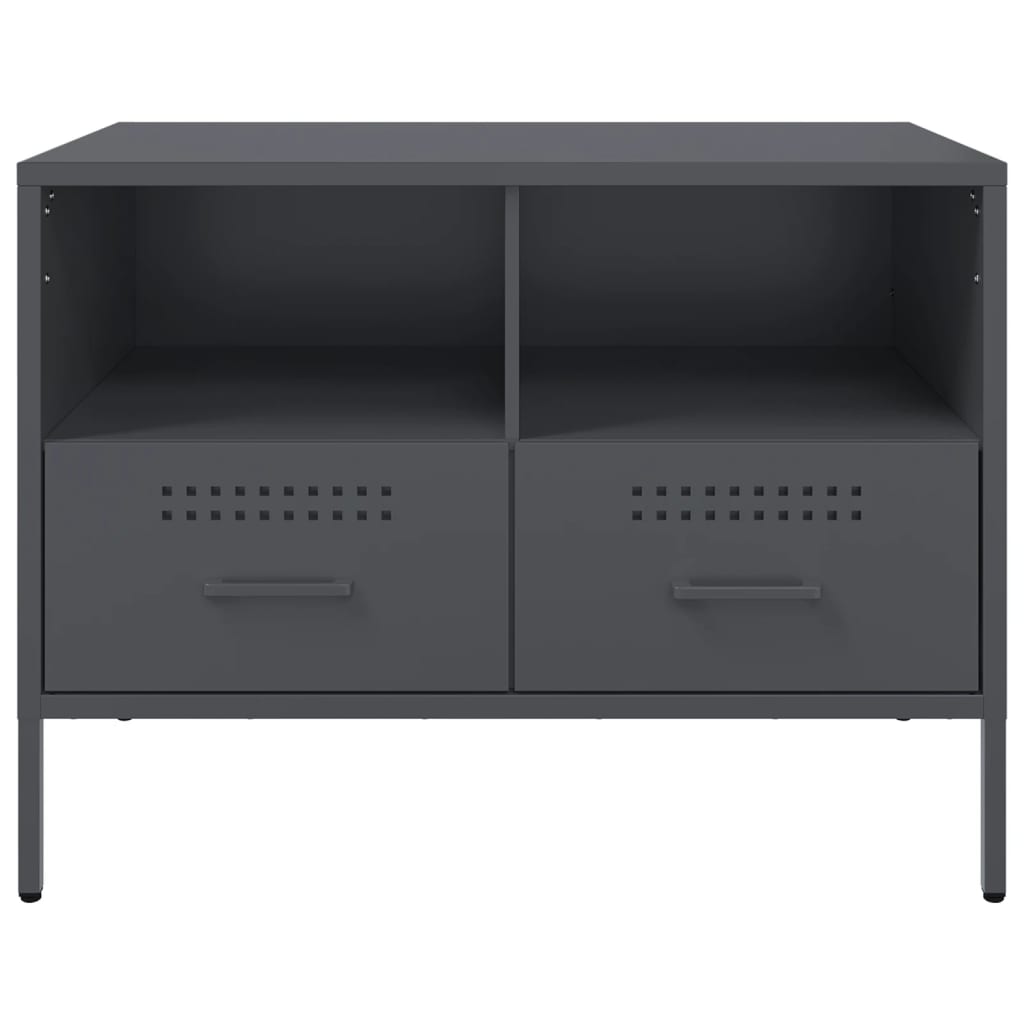 2 db antracitszürke acél TV-szekrény 68 x 39 x 50,5 cm 7