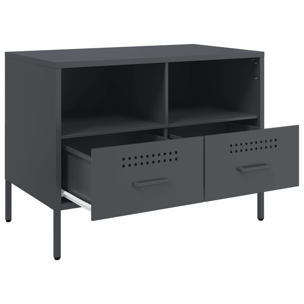 2 db antracitszürke acél TV-szekrény 68 x 39 x 50,5 cm 10