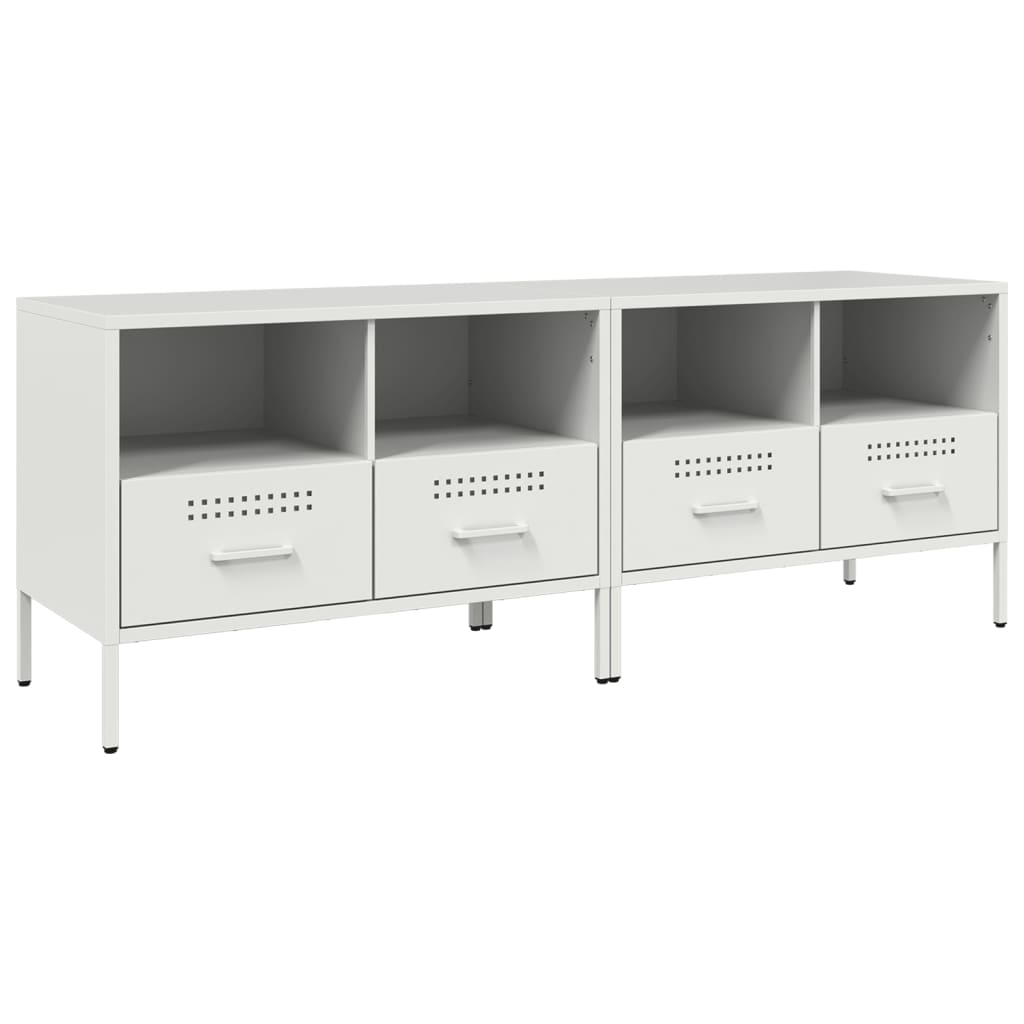 2 db fehér acél TV-szekrény 68 x 39 x 50,5 cm 2