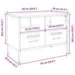 2 db fehér acél TV-szekrény 68 x 39 x 50,5 cm 14