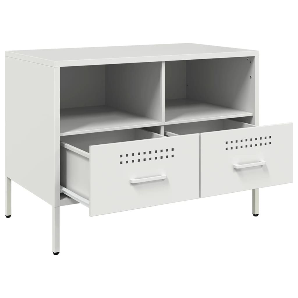 2 db fehér acél TV-szekrény 68 x 39 x 50,5 cm 10