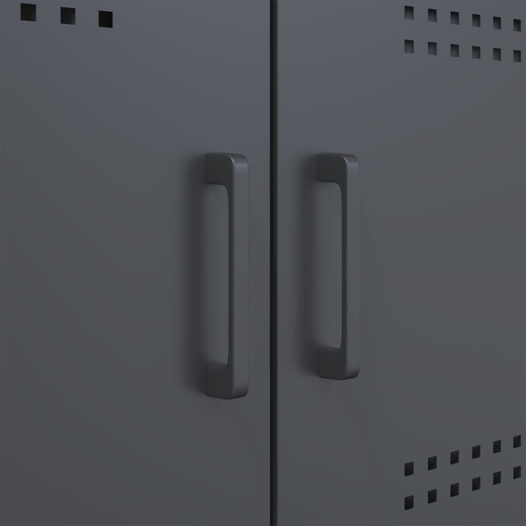 Antracitszürke acél tálalószekrény 100,5 x 39 x 79 cm 12