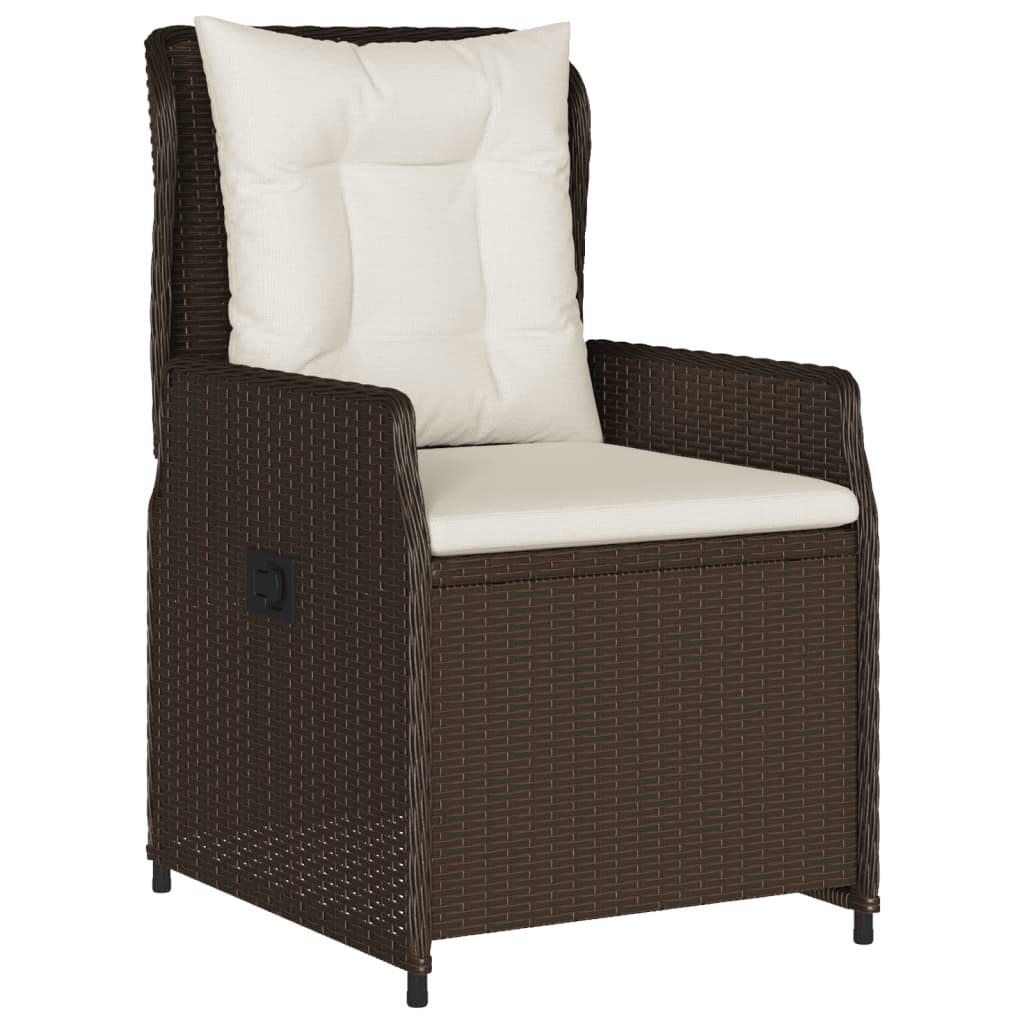 5 részes barna polyrattan kerti étkezőgarnitúra párnákkal 3