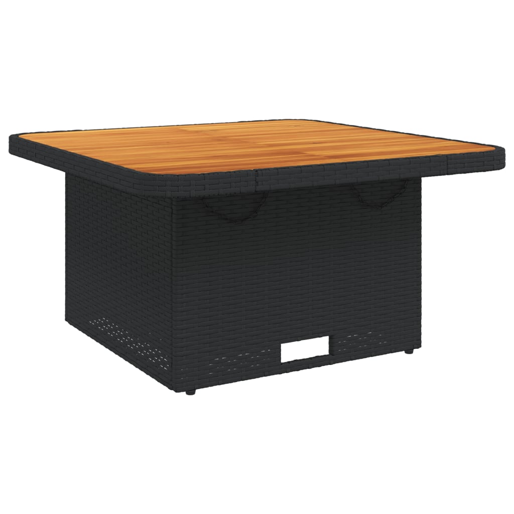3 részes fekete polyrattan kerti étkezőgarnitúra párnákkal 4