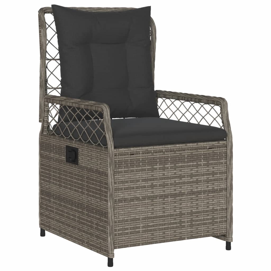 9 részes szürke polyrattan kerti étkezőgarnitúra párnával 3