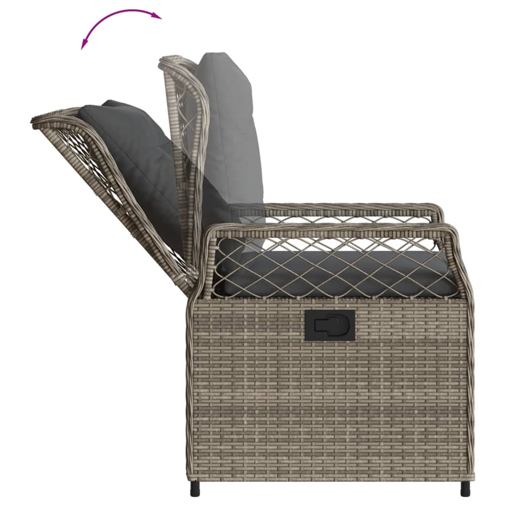 9 részes szürke polyrattan kerti étkezőgarnitúra párnával 5