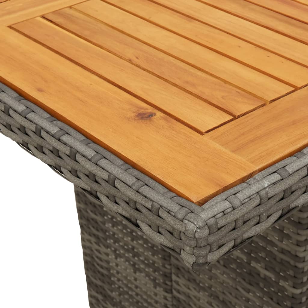 9 részes szürke polyrattan kerti étkezőgarnitúra párnával 7