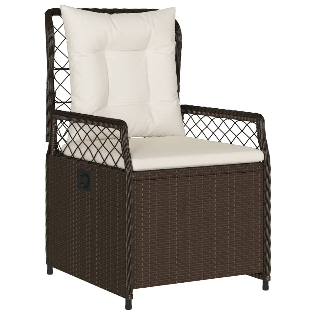 5 részes barna polyrattan kerti étkezőgarnitúra párnákkal 3