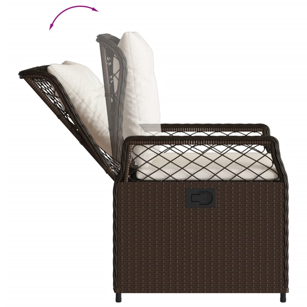 5 részes barna polyrattan kerti étkezőgarnitúra párnákkal 5