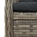 3 részes szürke polyrattan kerti étkezőgarnitúra párnával 6