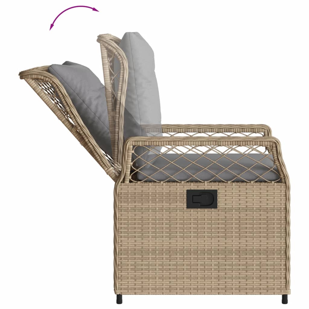 5 részes bézs polyrattan kerti étkezőgarnitúra párnákkal 5