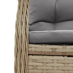 7 részes bézs polyrattan kerti étkezőgarnitúra párnákkal 6