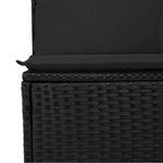 9 részes fekete polyrattan kerti ülőgarnitúra párnákkal 7
