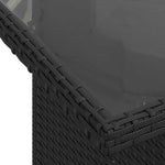 9 részes fekete polyrattan kerti ülőgarnitúra párnákkal 8