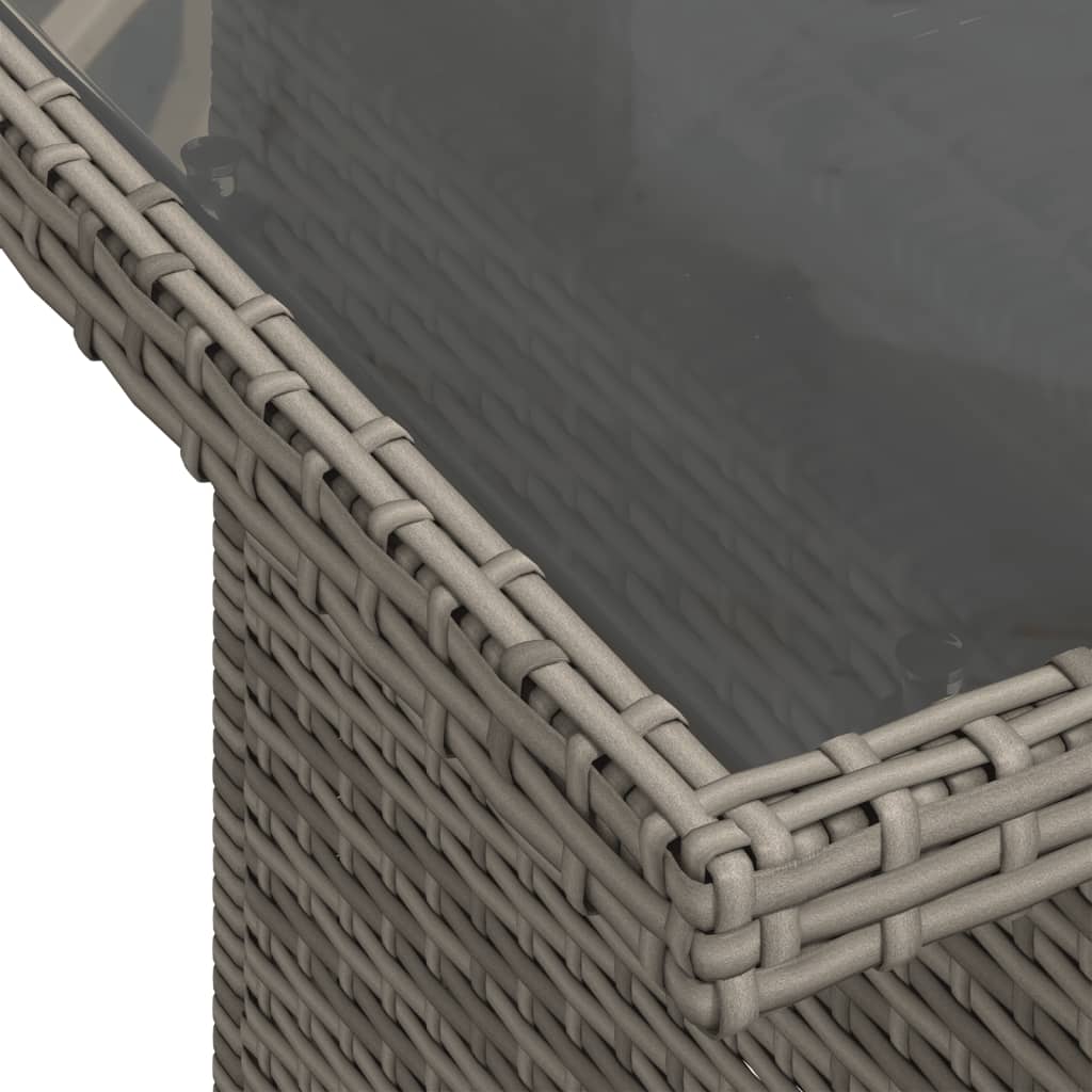 10 részes szürke polyrattan kerti ülőgarnitúra párnákkal 8