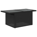 7 részes fekete polyrattan kerti ülőgarnitúra párnával 6