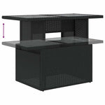 7 részes fekete polyrattan kerti ülőgarnitúra párnával 7
