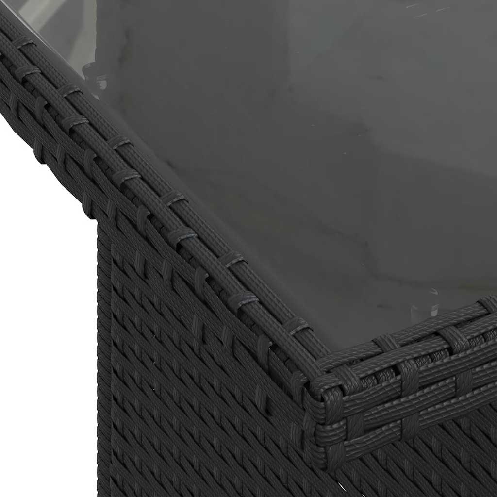 7 részes fekete polyrattan kerti ülőgarnitúra párnával 9