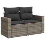 9 részes szürke polyrattan kerti ülőgarnitúra párnákkal 4